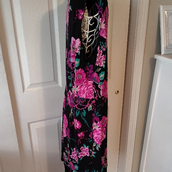 Covington Black and Pink Floral Midi Dress - Picture 2 of 3